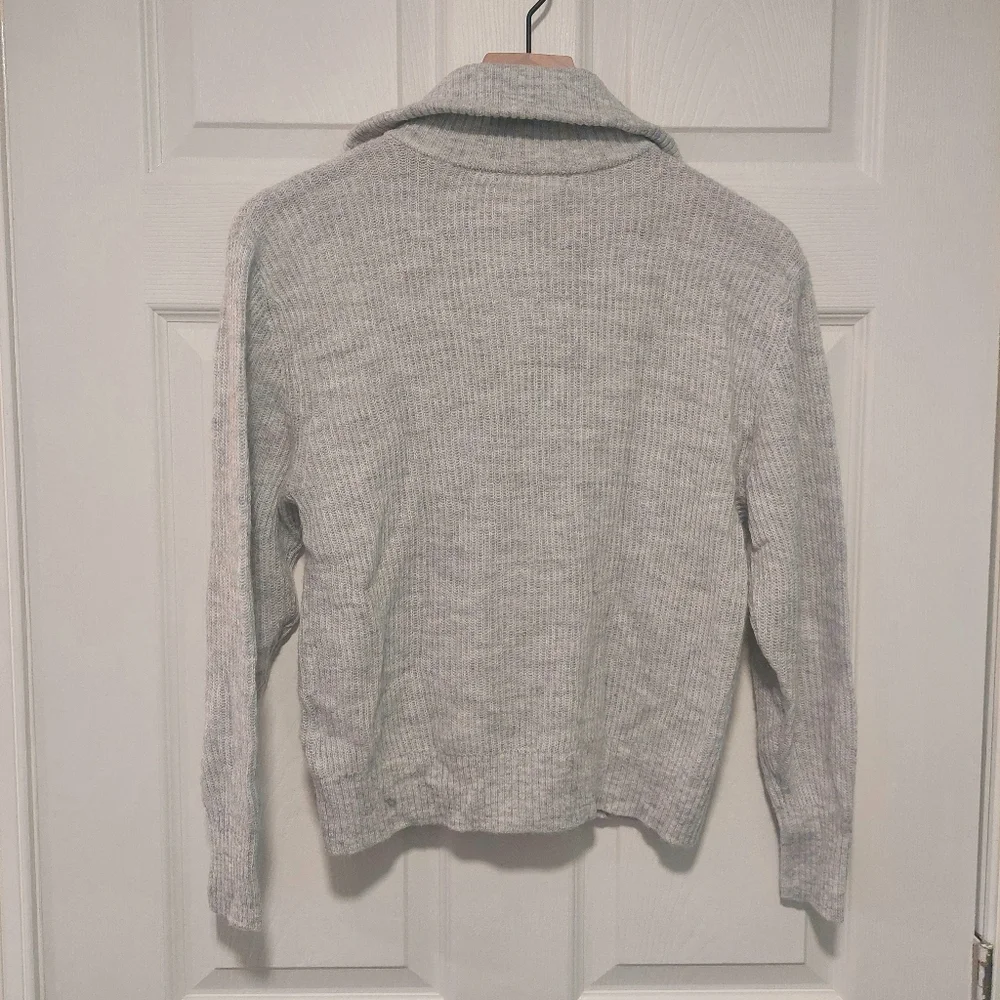 NWT! Quince Baby Alpaca-Wool Blend Half Zip Gray Sweater! Sz. XS (B9) - Picture 5 of 5